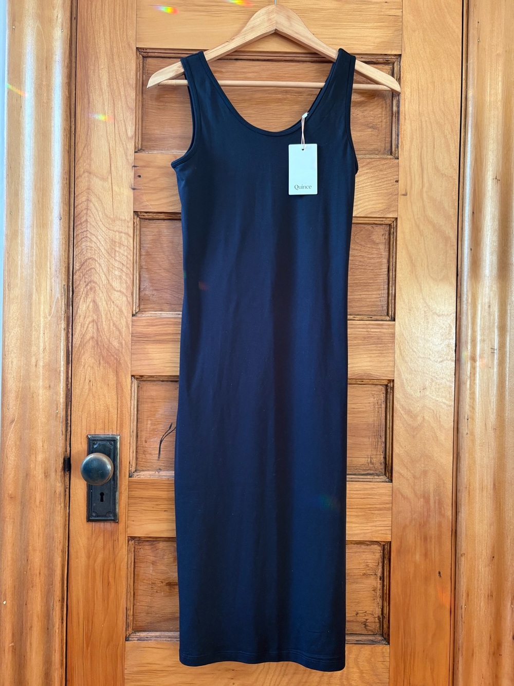 Quince Black Maternity Tank Midi Dress NWT